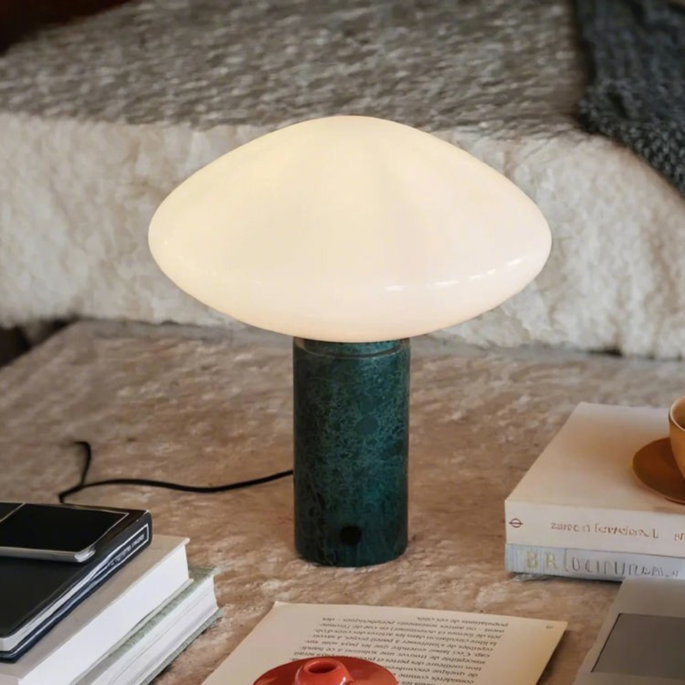 Glass Mushroom Table Lamp