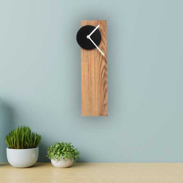 Minimal Oak Wall Clock