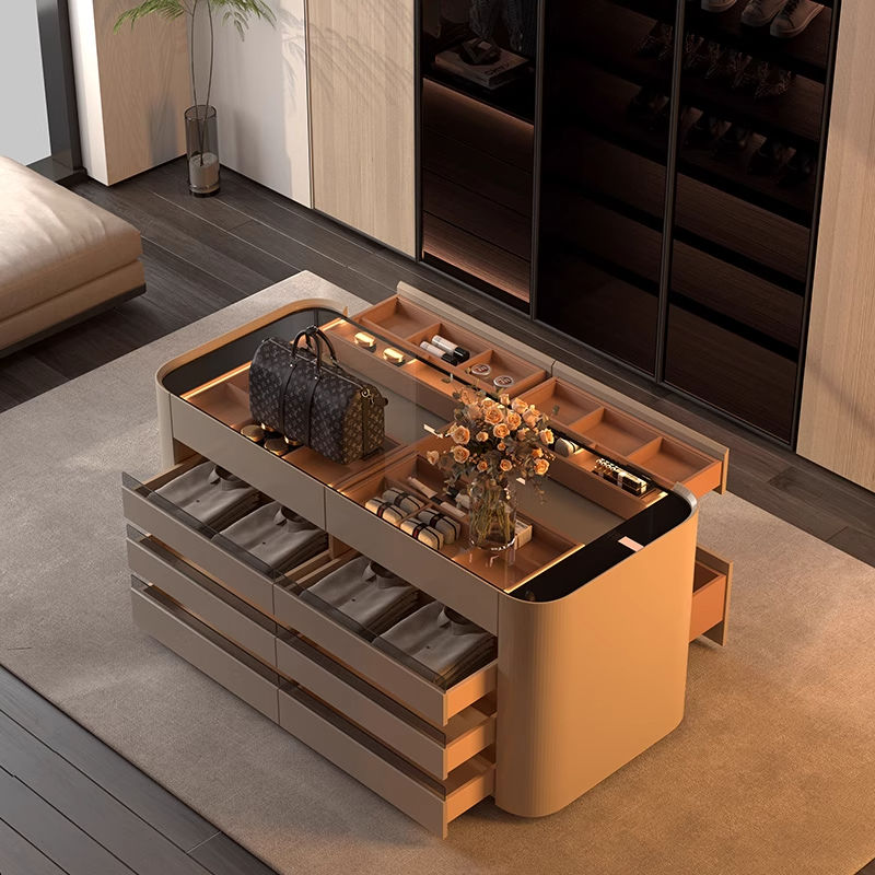 Leather-Pull Drawer Dresser