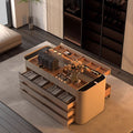Leather-Pull Drawer Dresser