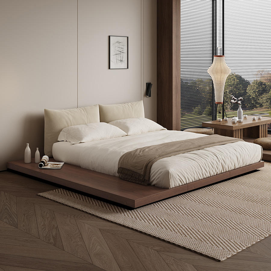 Floating Oak Platform Bed