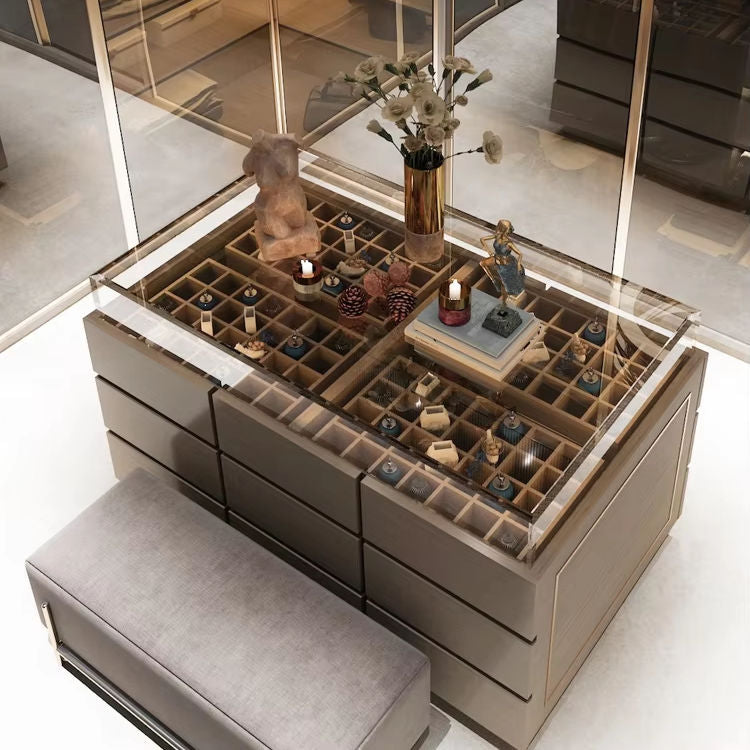 Black-Frame Glass Display Cabinet