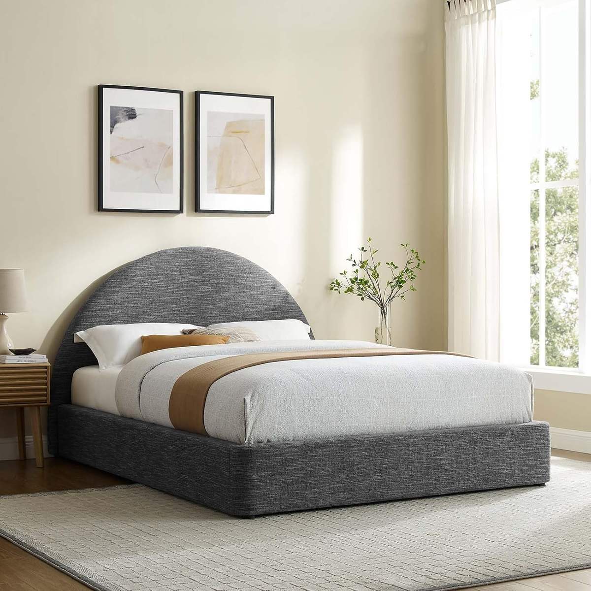Boucle Upholstered King Headboard