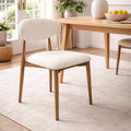 Bone Boucle Upholstered Chair