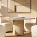 Round Travertine Dining Table