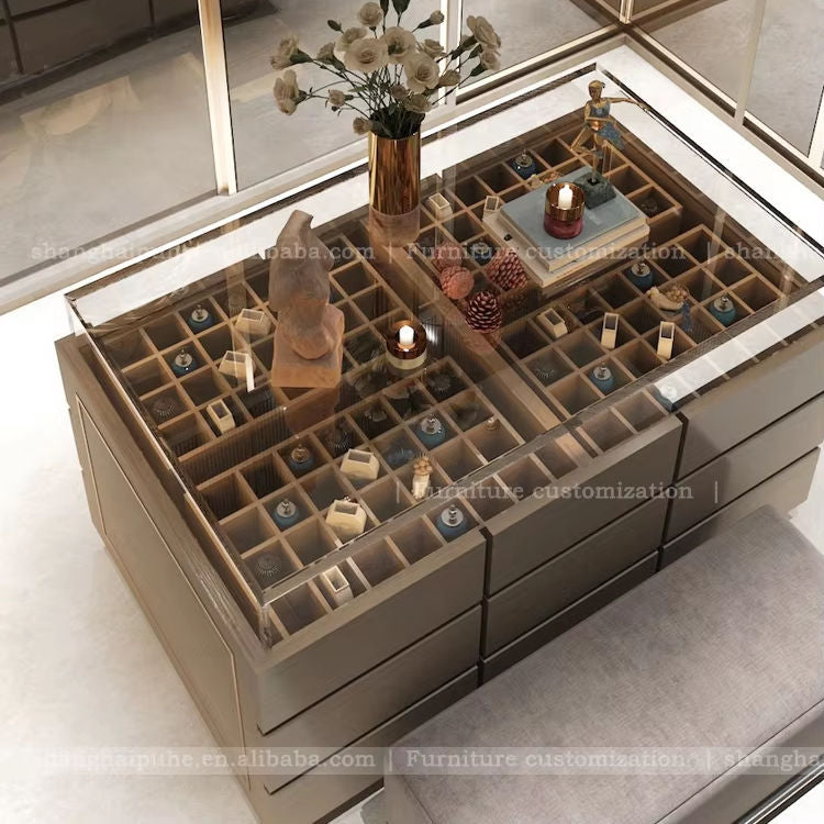 Black-Frame Glass Display Cabinet