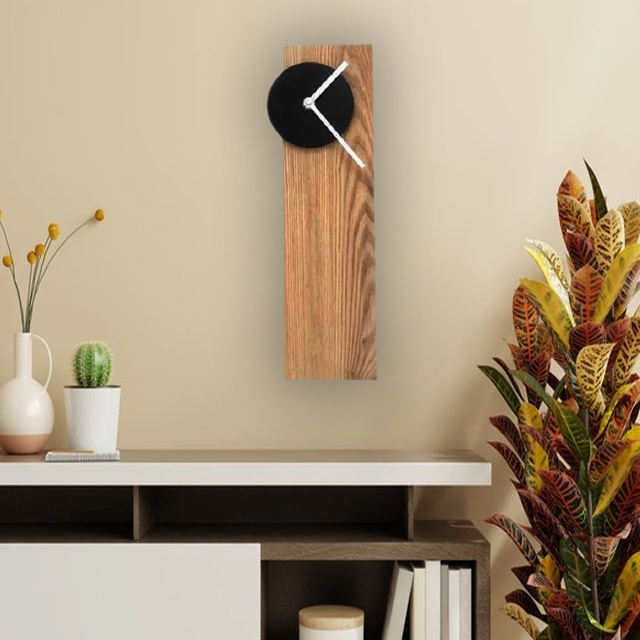 Minimal Oak Wall Clock