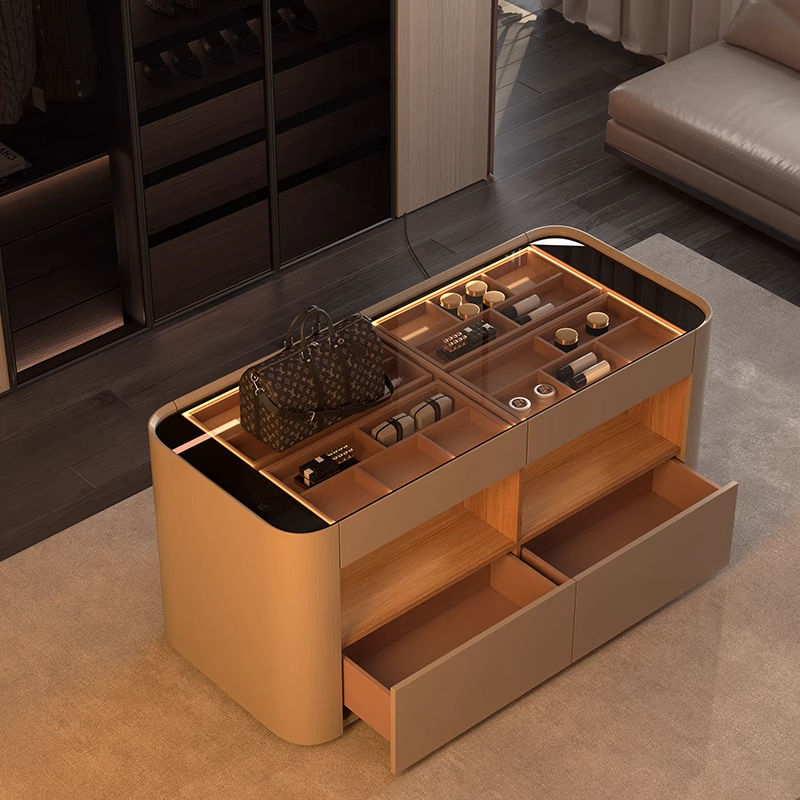 Leather-Pull Drawer Dresser