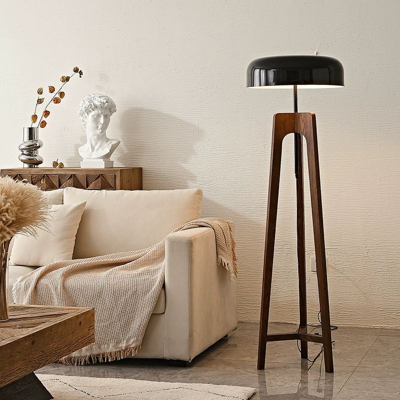 Oak Tripod Floor Lamp