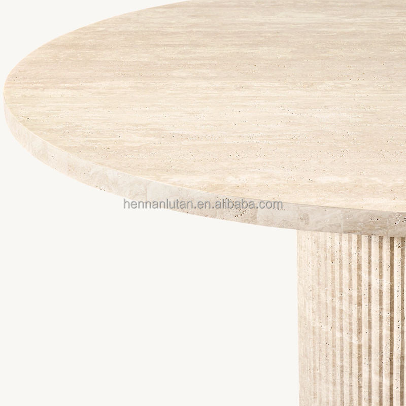 Round Travertine Dining Table