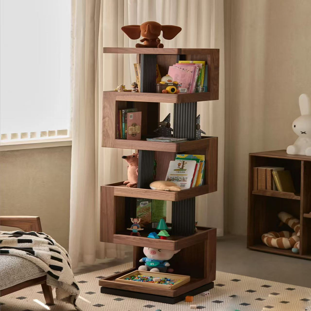Steel & Walnut Modular Shelving