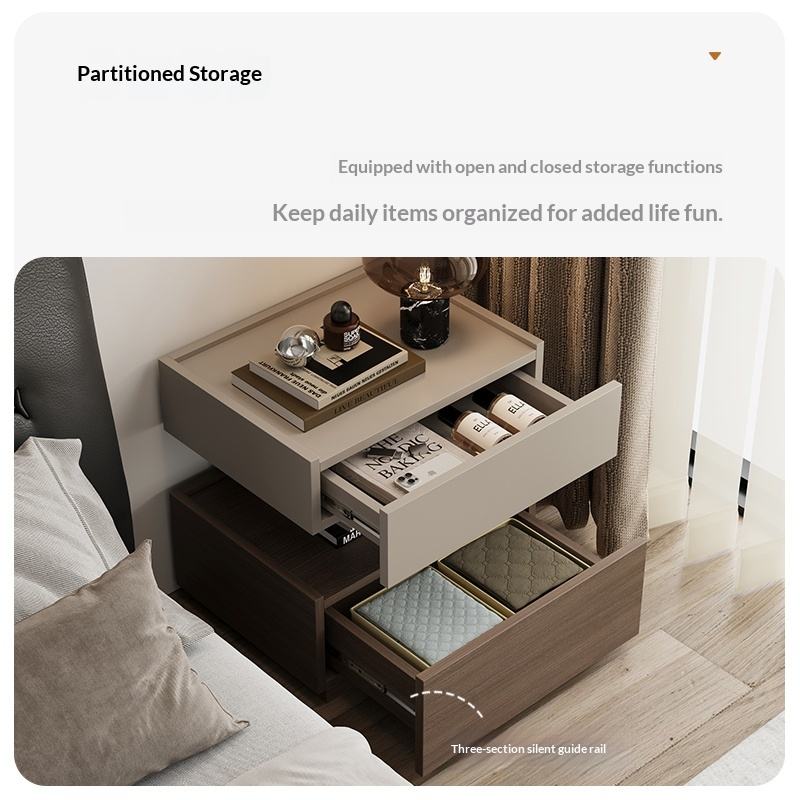 Cantilevered Walnut Nightstand
