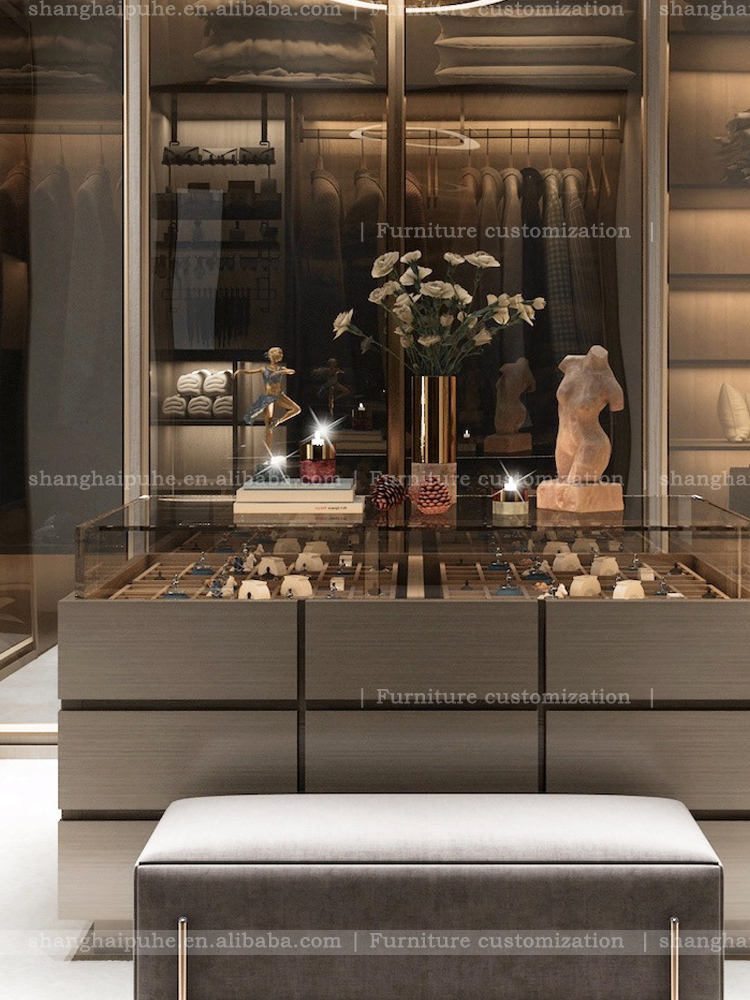 Black-Frame Glass Display Cabinet