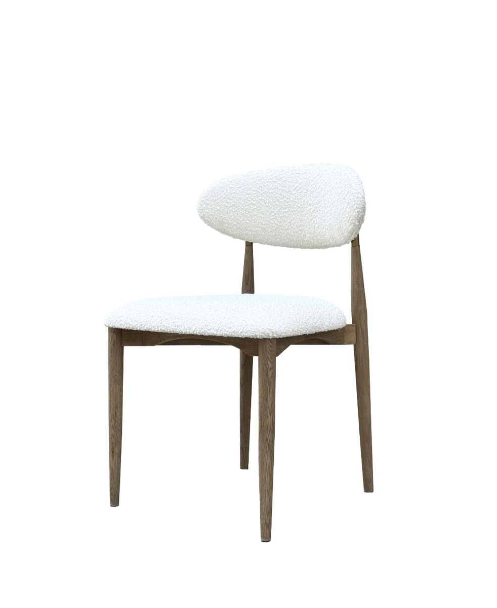 Bone Boucle Upholstered Chair