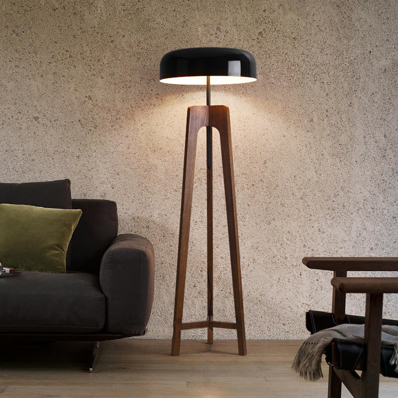 Oak Tripod Floor Lamp