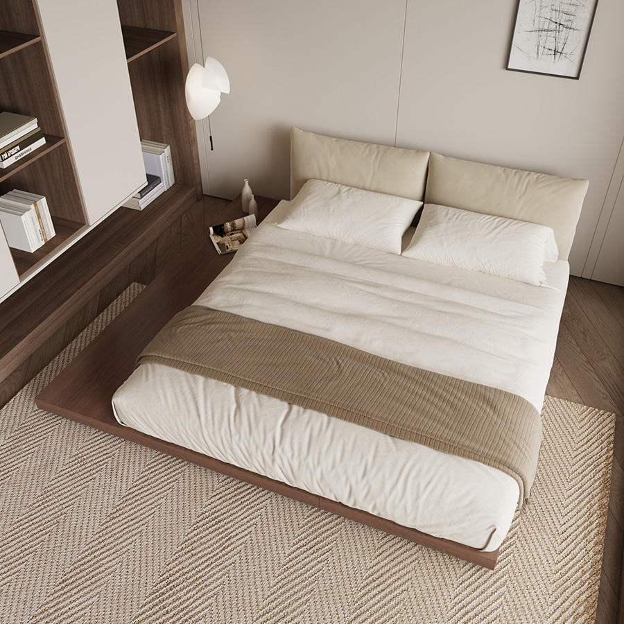 Floating Oak Platform Bed