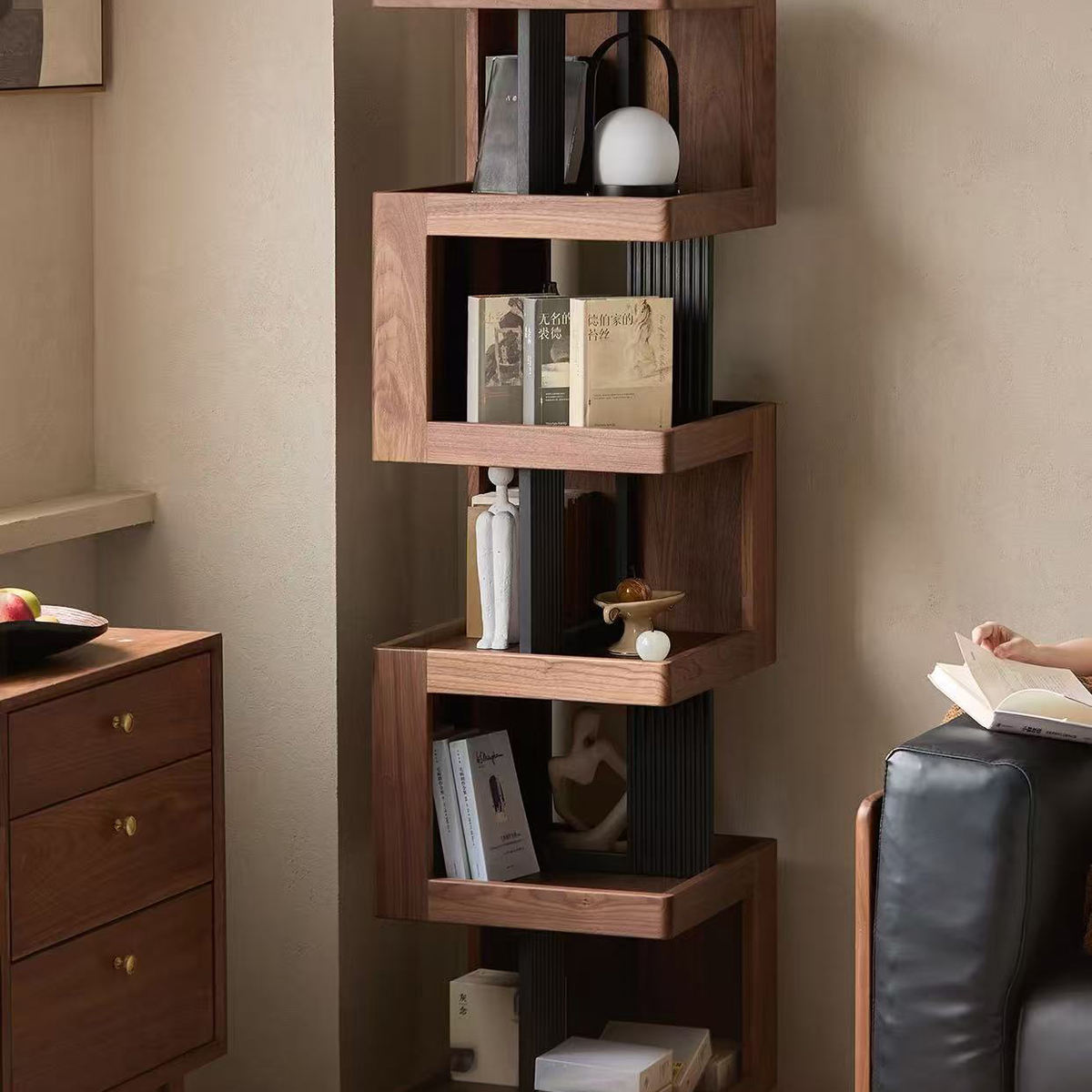 Steel & Walnut Modular Shelving