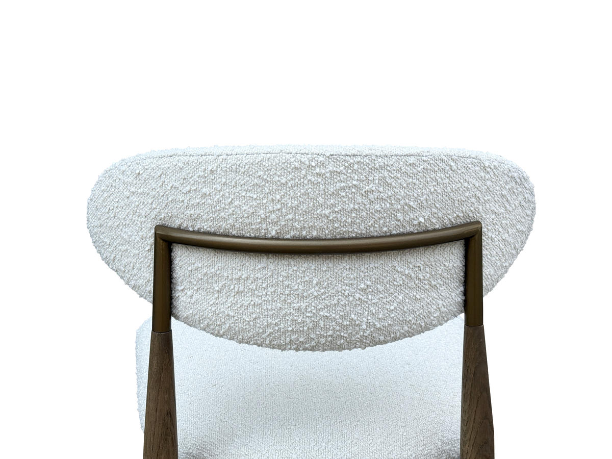 Bone Boucle Upholstered Chair