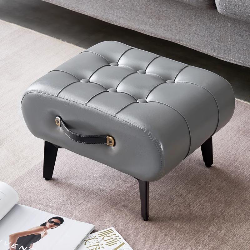 Leather & Steel Hallway Bench