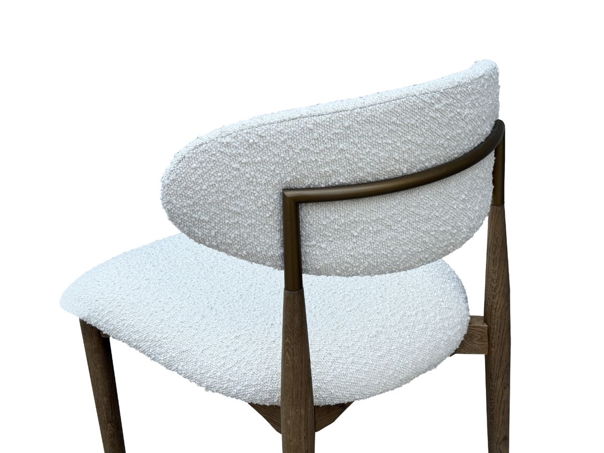 Bone Boucle Upholstered Chair