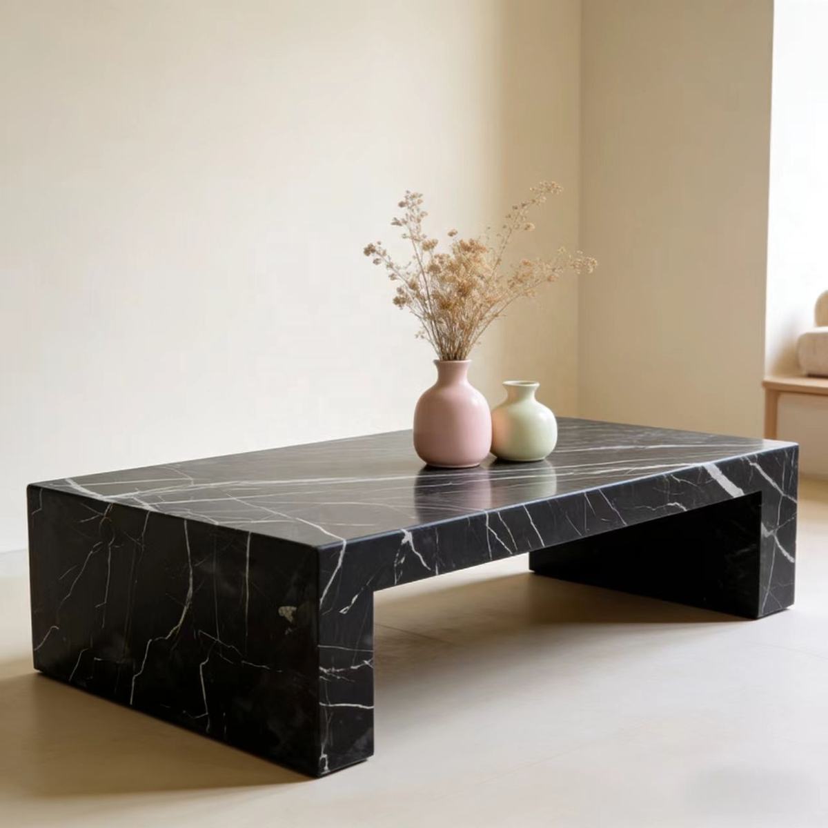 Nero Marquina Marble Coffee Table
